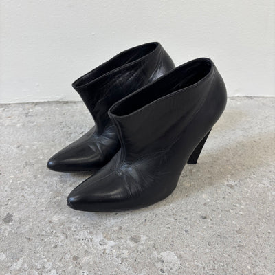 Balenciaga Leather Ankle Heeled Boots