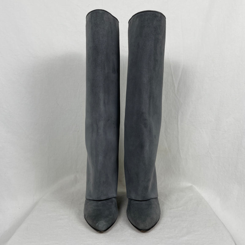 Givenchy Suede Shark Lock Heel Boots