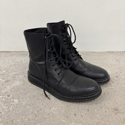 Ann Demeulemeester Sawtooth Leather Combat Boots