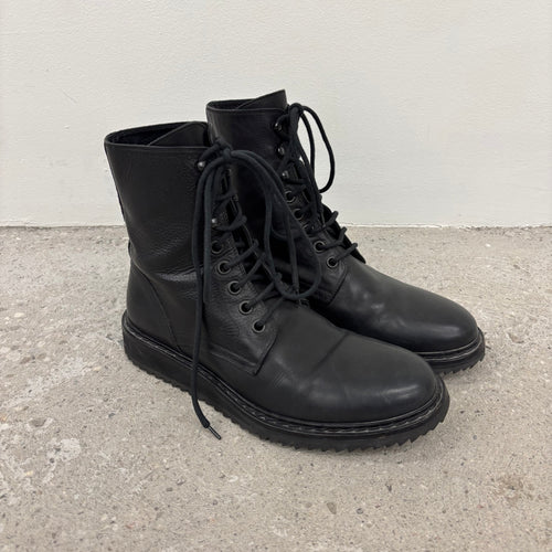 Ann Demeulemeester Sawtooth Leather Combat Boots