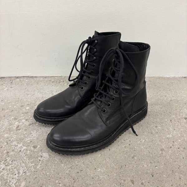 Ann Demeulemeester Sawtooth Leather Combat Boots