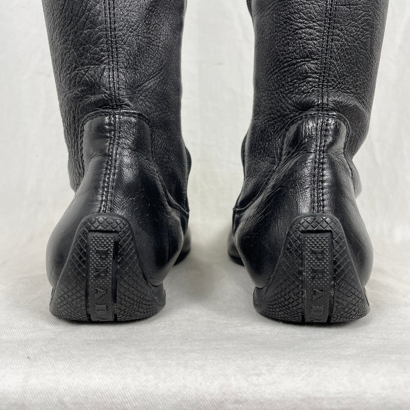 90s Prada Knee-High Leather Boots