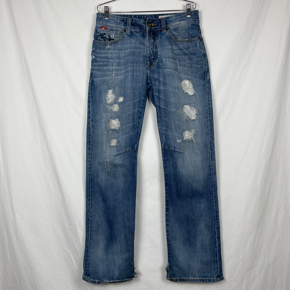 90s Parasuco Ripped Light Wash Straight Leg Jeans