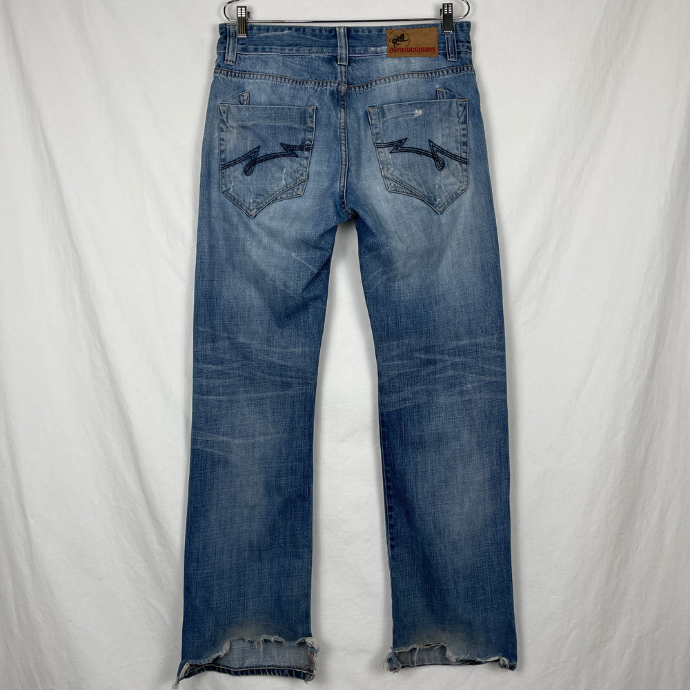 90s Parasuco Ripped Light Wash Straight Leg Jeans