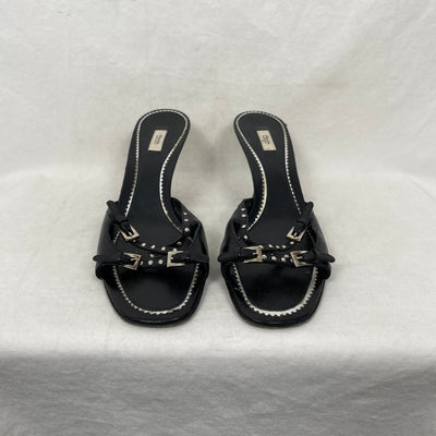 00s Prada Studded Kitten Heel Sandals