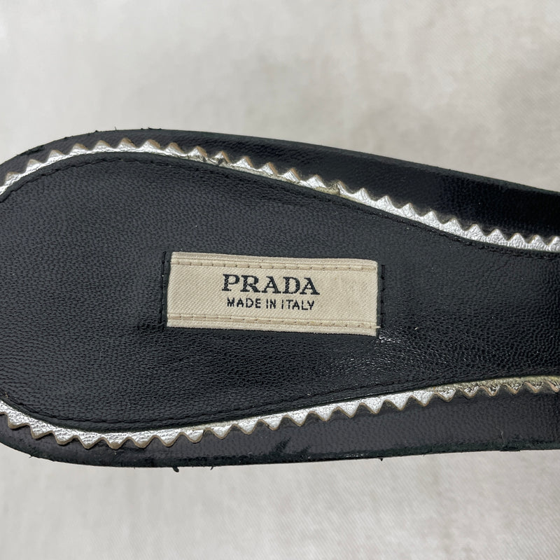 00s Prada Studded Kitten Heel Sandals