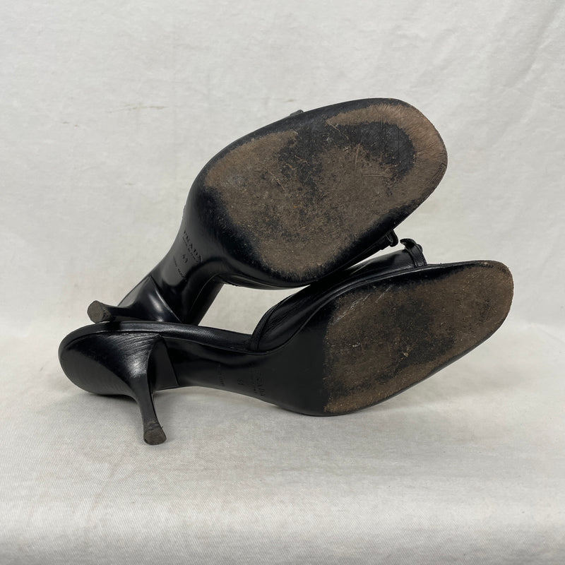 00s Prada Studded Kitten Heel Sandals