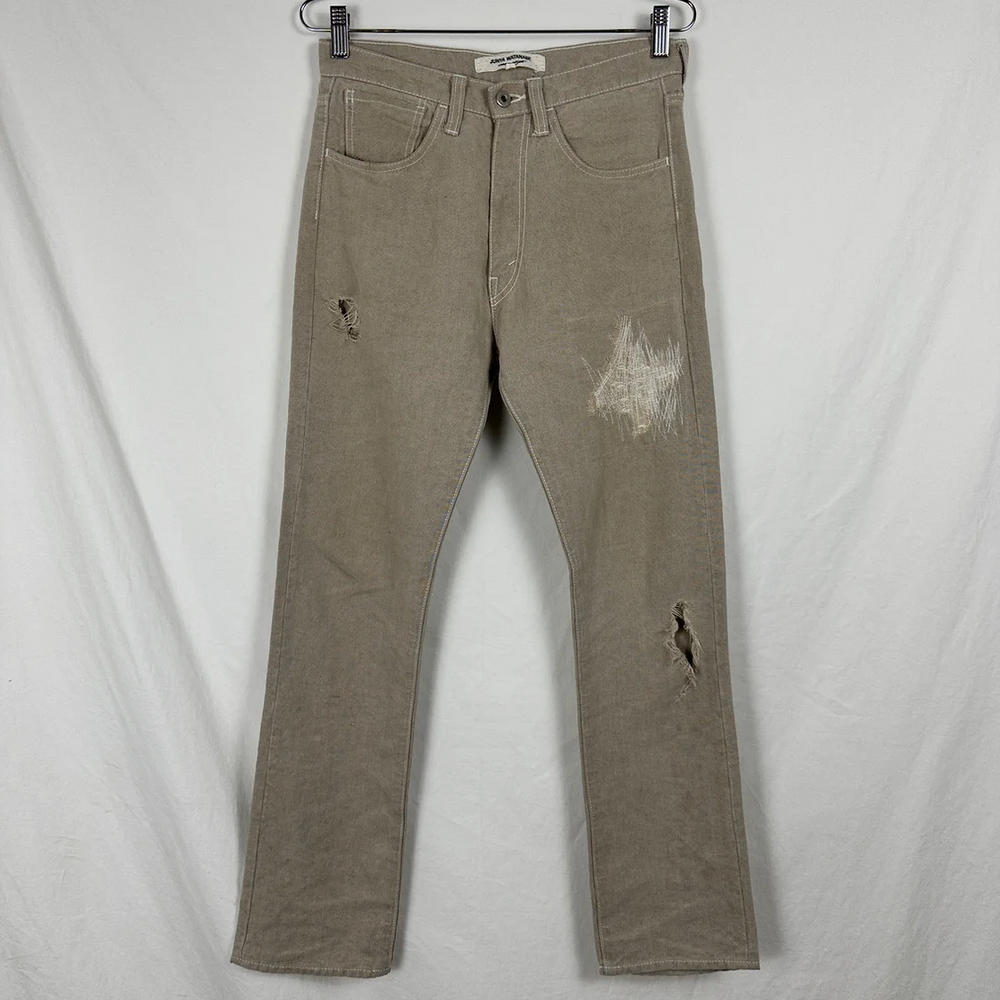 2008 Junya Watanabe Distressed Linen Trousers