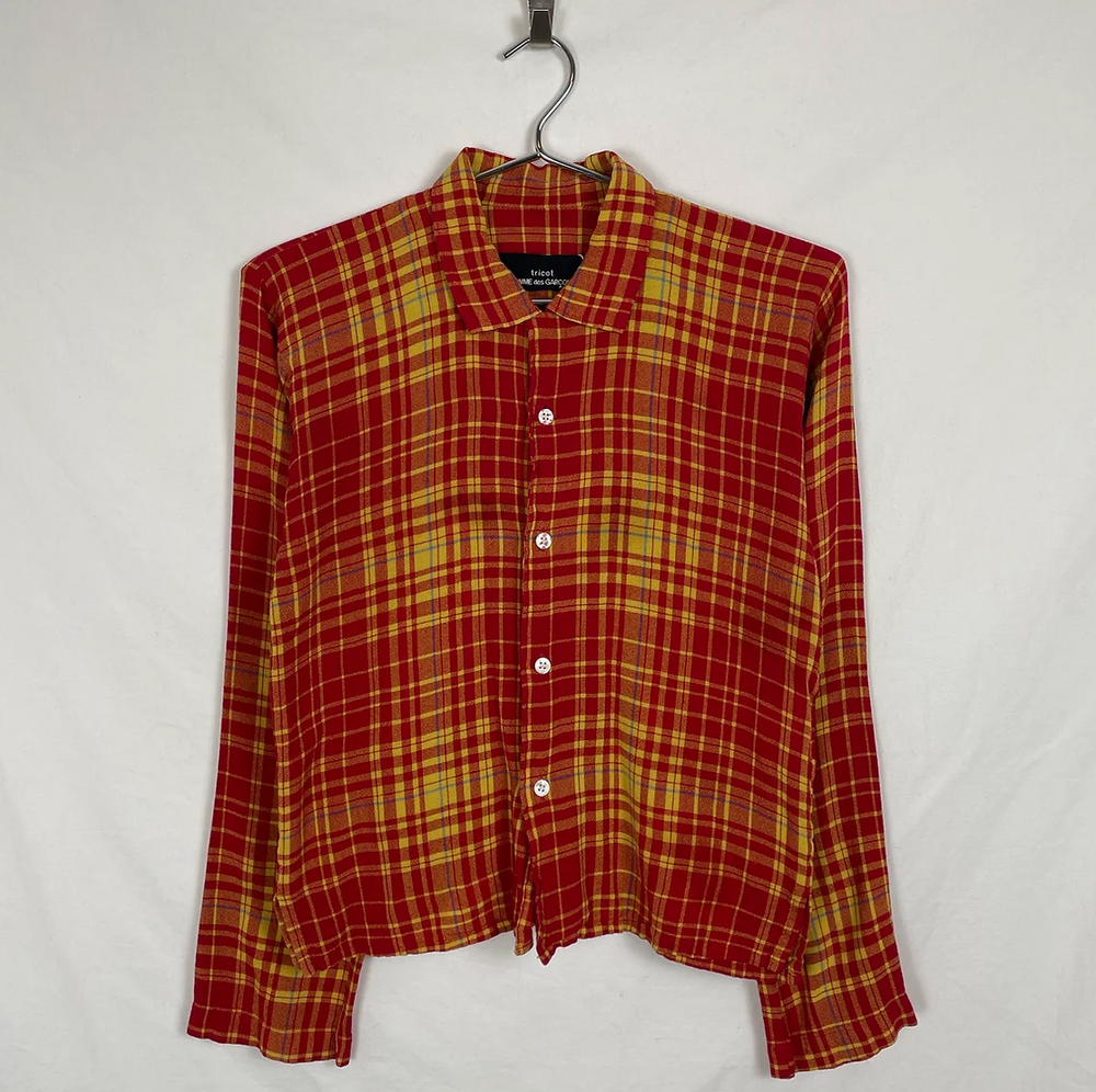 90s Comme des Garçons Tricot Plaid Button Up Shirt