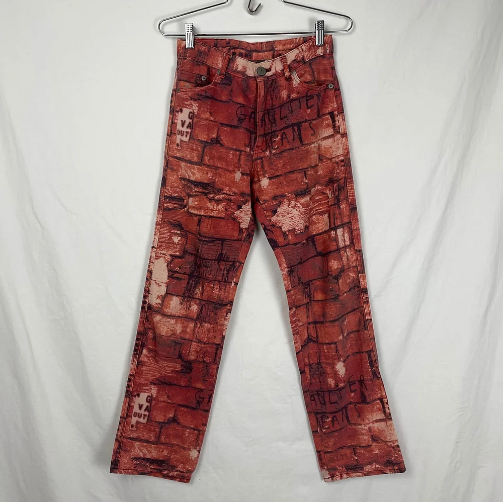 Jean Paul Gaultier Brick Wall Print Jeans