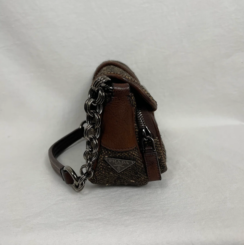 Prada Wool Mini Shoulder Bag
